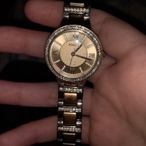 Diamond Rose Gold Fossil Watch